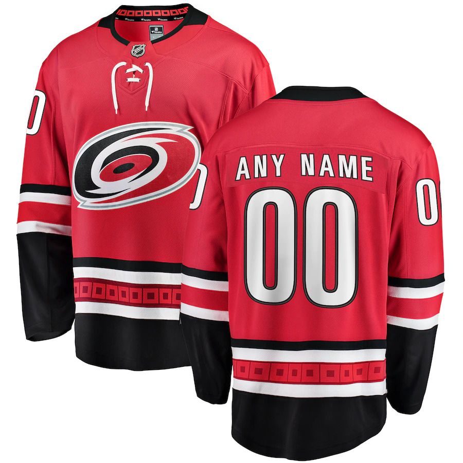 Men Carolina Hurricanes Fanatics Branded Red Home Breakaway Custom NHL Jersey